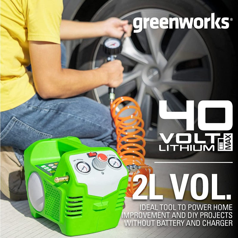 GREENWORKS 40 VOLT ACCU COMPRESSOR