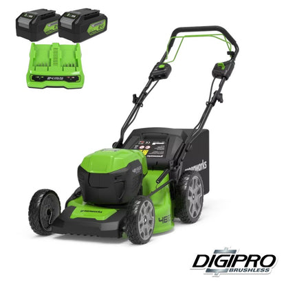 GREENWORKS 48 VOLT (2X24 VOLT) ACCU MAAIER (46 CM) ZELFRIJDEND (DIGIPRO)